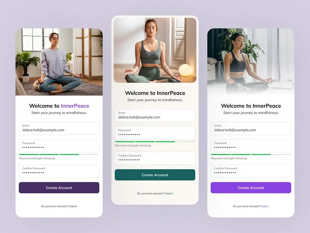 Onboarding app méditation